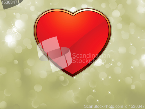 Image of Beautiful valentine bokeh with red heart. EPS 8