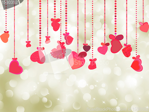 Image of Valentine background of holiday lights. EPS 8