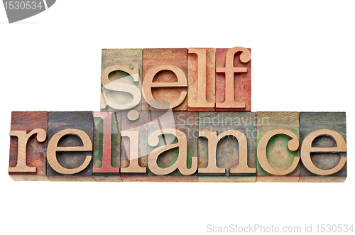Image of selfreliance word in letterpress type