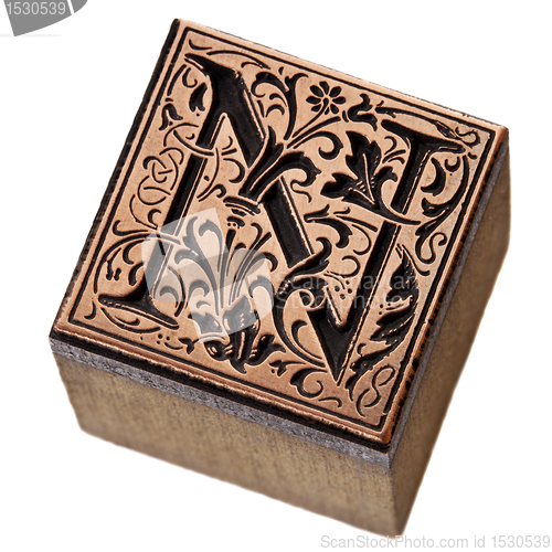 Image of letter N prinitng block