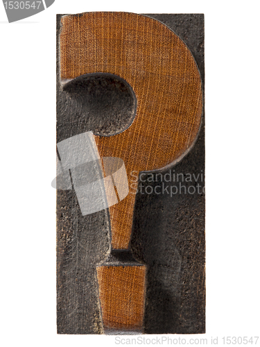 Image of question mark in antique letterpress