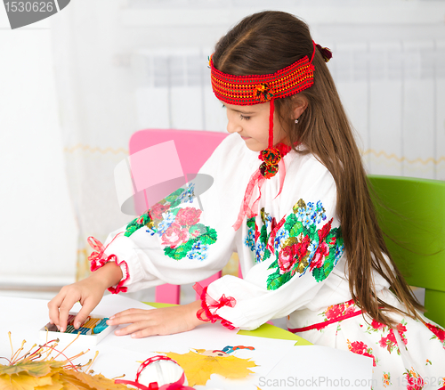 Image of Girl in Ukrainian national cloth