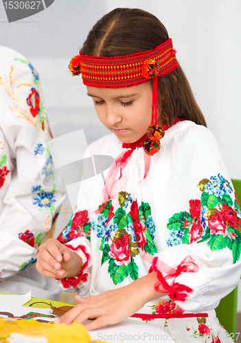 Image of Girl in Ukrainian national cloth