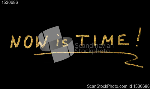 Image of Now is time conception text 