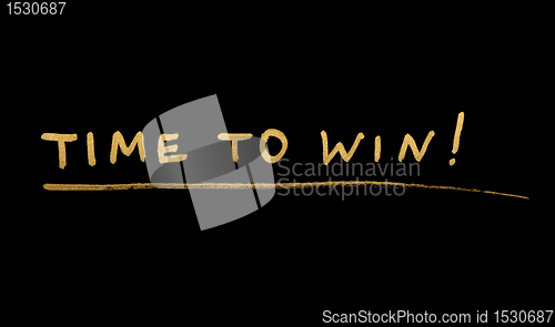 Image of Time to win text conception 