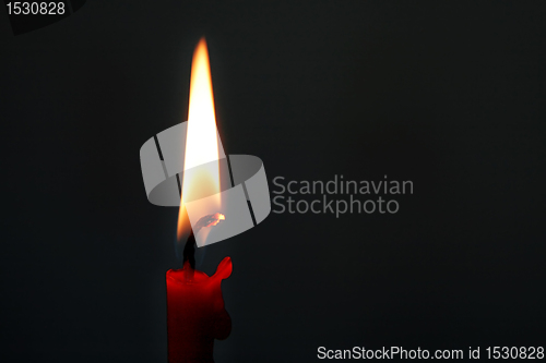 Image of burning red candle