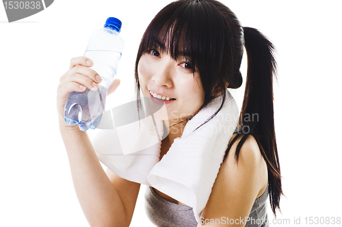 Image of Chinese girl after a workout.