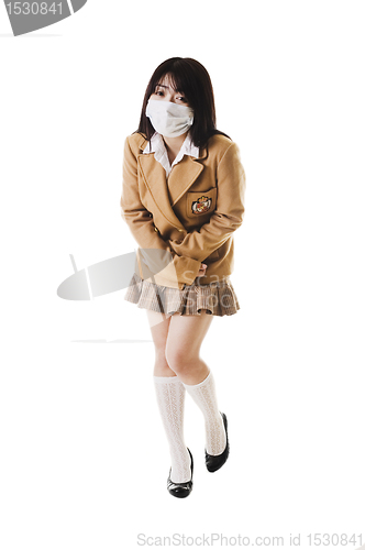 Image of Sick chinese school girl.