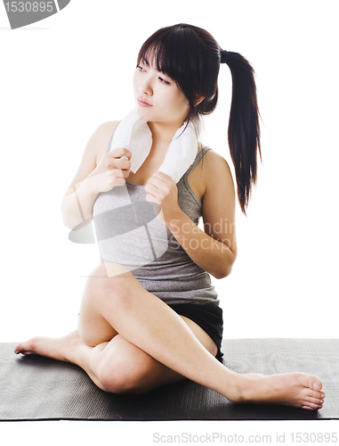 Image of Chinese girl after a workout.