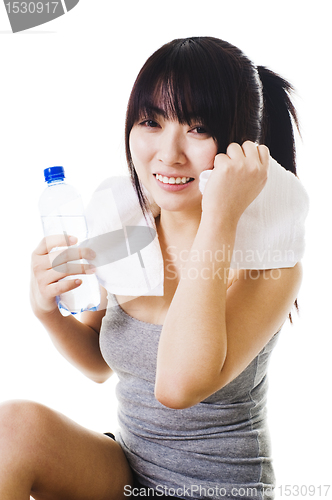 Image of Chinese girl after a workout.