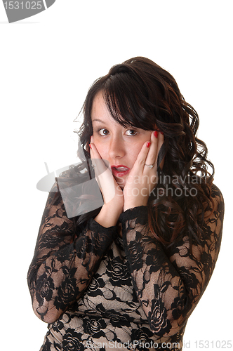Image of Scared young woman.