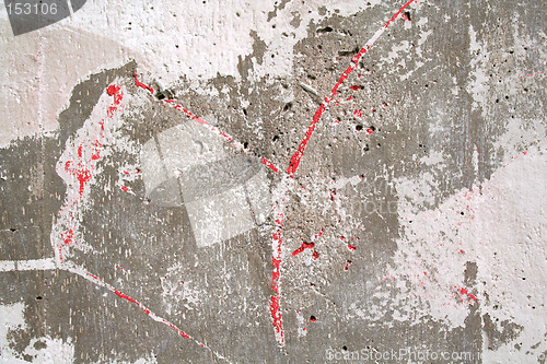 Image of Grey grungy wall with red