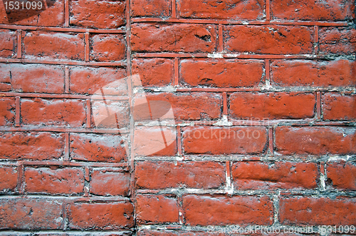 Image of Painted brick wall details architectural fragment 
