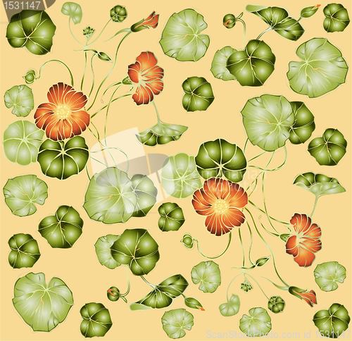 Image of Seamless background. Illustration nasturtium.