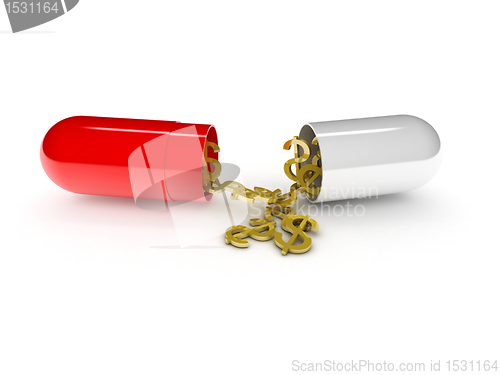 Image of high costs of expensive medication concept