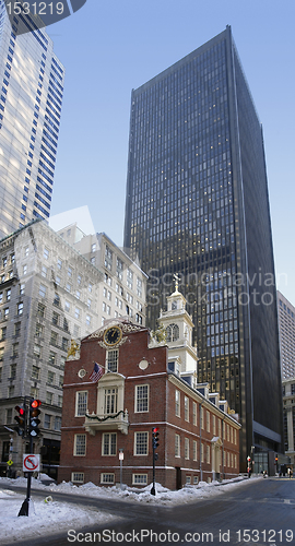 Image of Boston city view at winter time