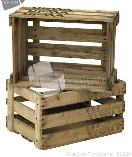 Image of wooden wine crate