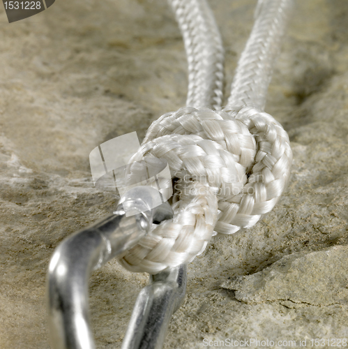 Image of snap hook and knot detail