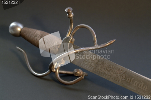 Image of rusty sword detail