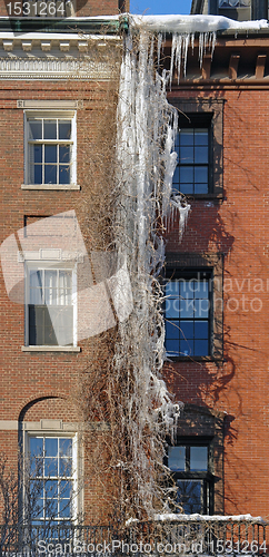 Image of icicles on a house facade