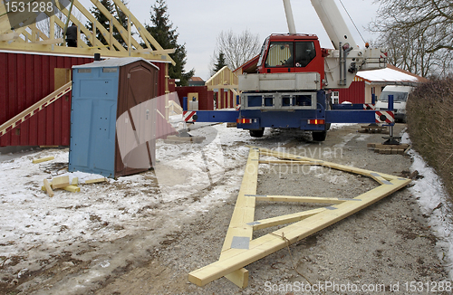 Image of wooden house construction