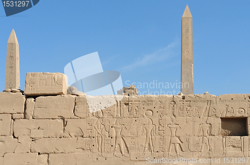 Image of obelisks at Precinct of Amun-Re in Egypt