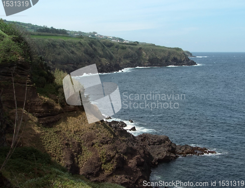 Image of cliffy coastal scenery at the Azores