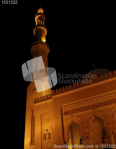 Image of mosque at night in Aswan