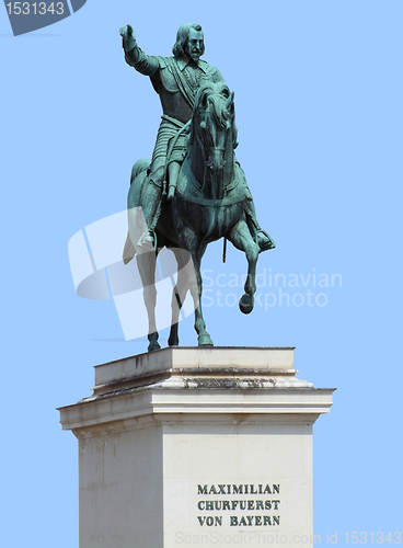 Image of Maximilian statue in blue back