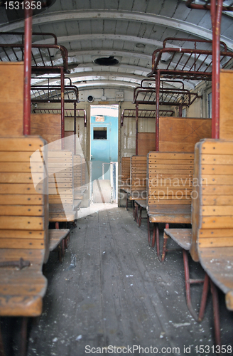 Image of inside a old historic railway car