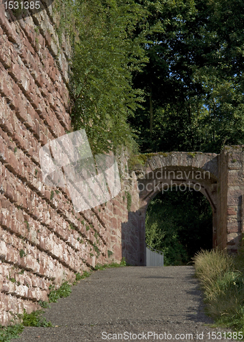 Image of archway near Wertheim Castle in sunny ambiance