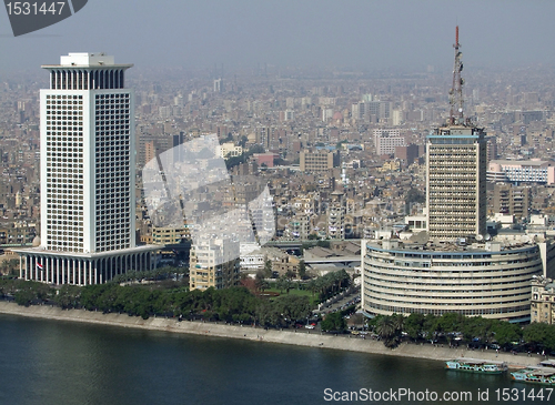 Image of Cairo aerial view with Nile