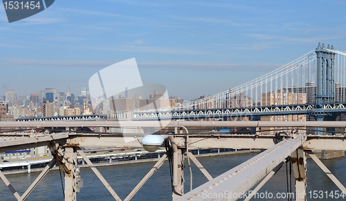 Image of New York skyline and Manhattan Bridge