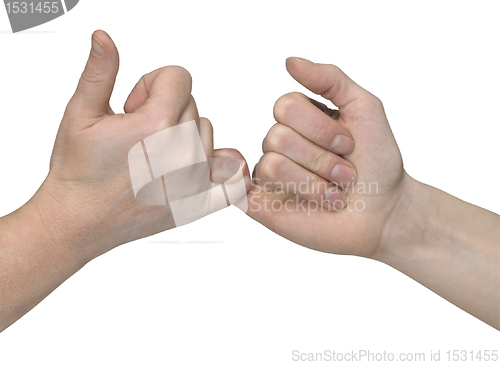 Image of finger wrestling hands