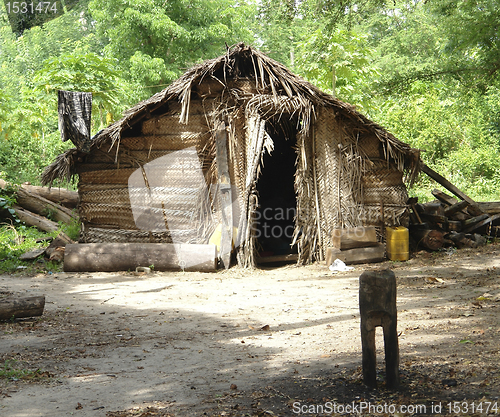 Image of poor barrack in the jungle