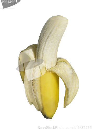 Image of half peeled banana