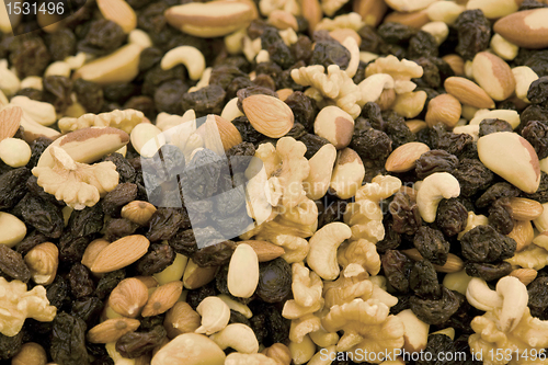 Image of lots of nuts and raisins