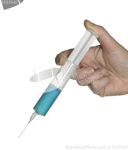 Image of hand and syringe
