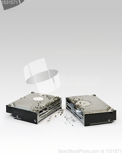 Image of halved hard disk drive