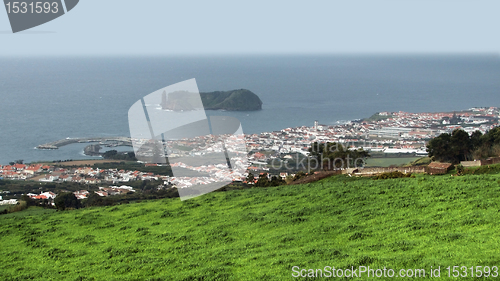 Image of coastal settlement at the Azores