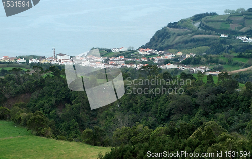 Image of coastal settlement at the Azores