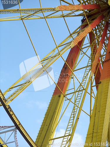 Image of multicolored big wheel detail