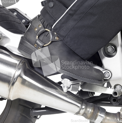 Image of biker boots detail