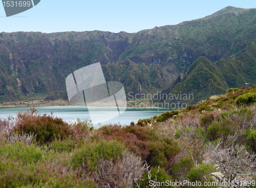 Image of lakeside scenery at the Azores