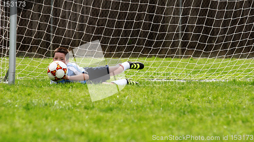 Image of Goalie saves the game