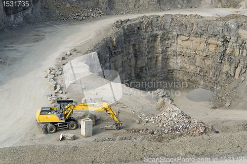 Image of yellow quarry digger