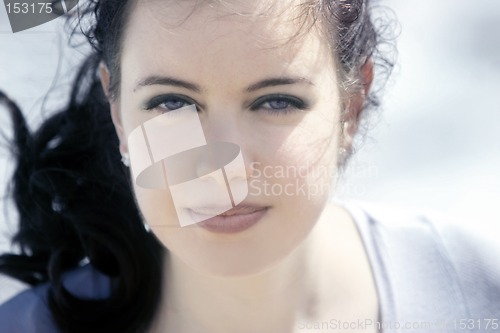 Image of Teenage beautiful girl with blue eyes