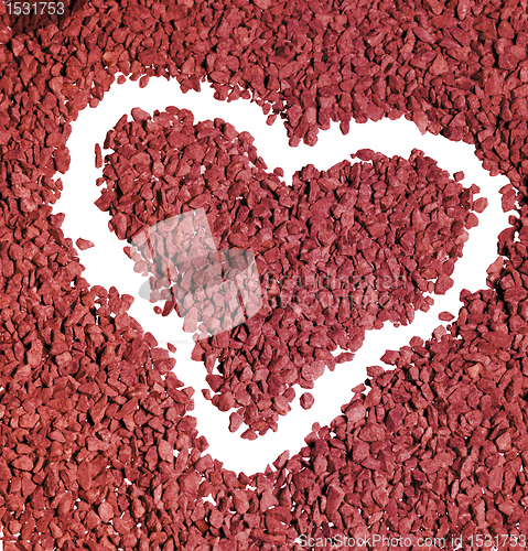 Image of gravel heart shape