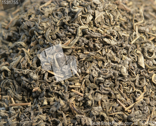 Image of pile of chinese gunpowder tea