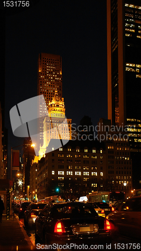 Image of New York street scenery at night
